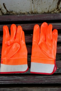 Перчатки МБС "Нитрил" оранжевые, утепленные